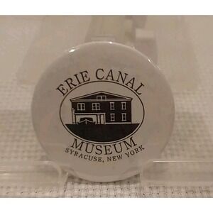 Vintage Erie Canal Museum Pinback Button Syracuse New York Travel Badge Pin